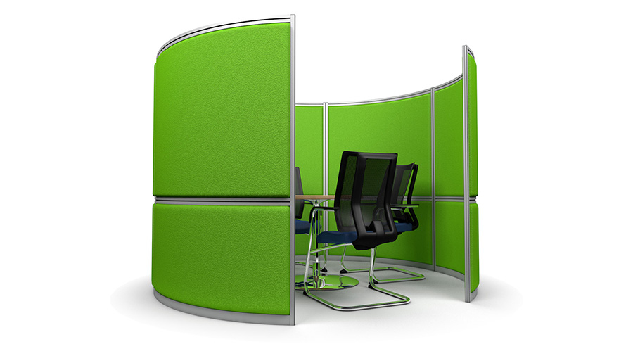 Office Screen Meeting Booth With Four Noise Reducing Acoustic Office Screens